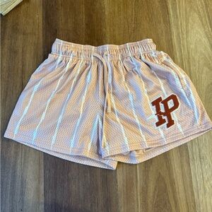 Inaka Power Peach and White Athletic Shorts